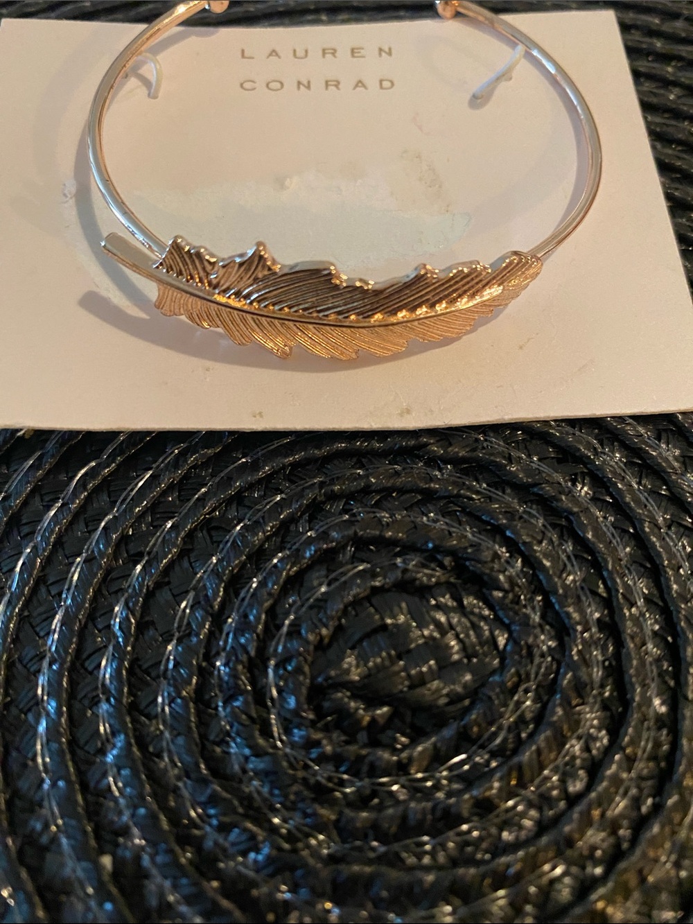 Lauren Conrad Dainty Rose Gold Feather Bracelet